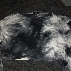 Long Sleeve Tie-Dye Crop Top